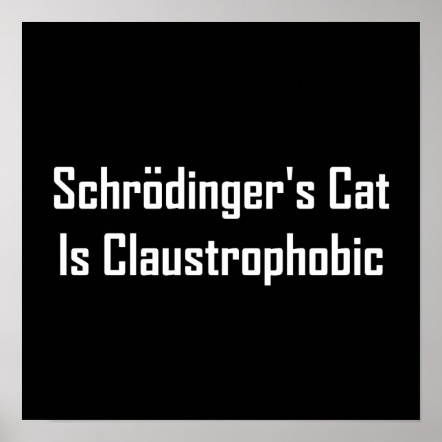 Schrodingers Cat Is Claustrophobic Poster (Framsidan)