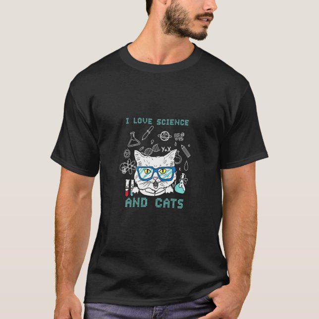 Schrödingers Cat Nerd Physics Scientist T Shirt (Framsida)
