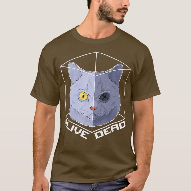 Schrodingers Cat Paradox Quantum Mechanics T Shirt (Framsida)