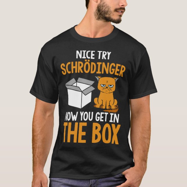 Schrödingers Cat Physics Science Nerd T Shirt (Framsida)