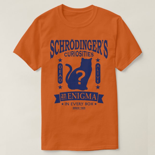 Schrodingers Cat Quantum Mechanics Paradox Geek T Shirt (Design framsida)