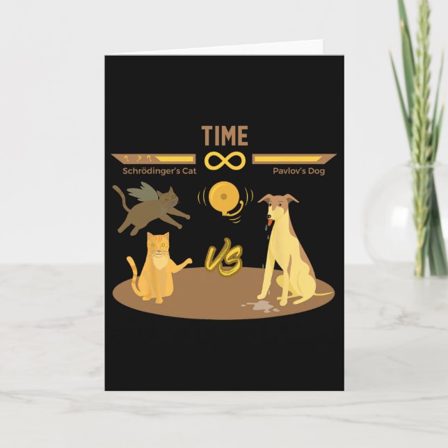 Schrodinger's Cat Vs. Pavlov's Dog Funny Video Gam Kort (Framsida)