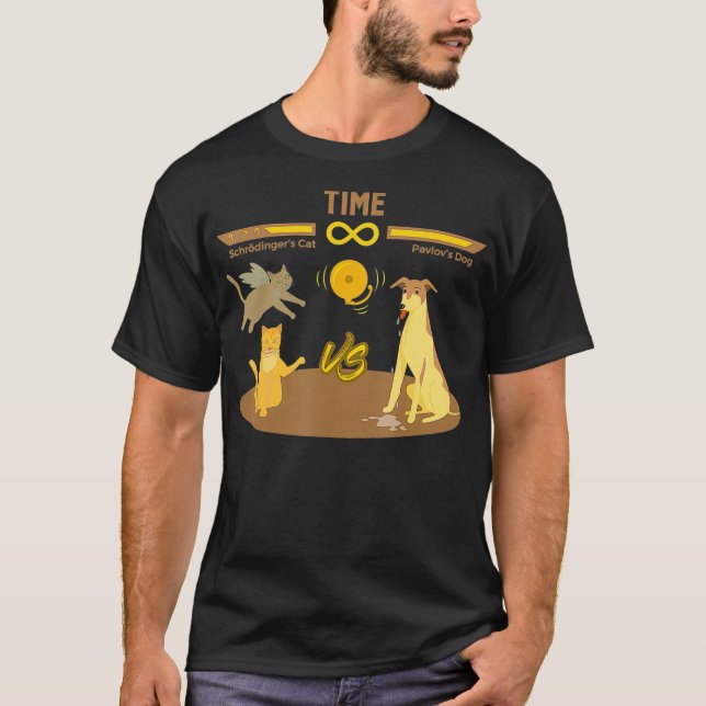 Schrodingers Cat VS Pavlovs Hund Funny videospel T Shirt (Framsida)