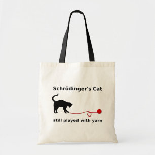 "Schrödingers hänger lös katt" (tända), Tygkasse
