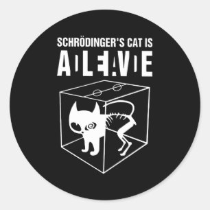 Schrodingers katt är levande död, Paradox Science Runt Klistermärke