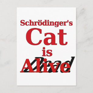 Schrodingers katt är levande död vykort