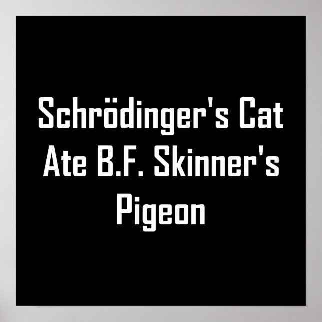 Schrodingers katt Ate B.F. Skinners Pigeon Poster (Framsidan)