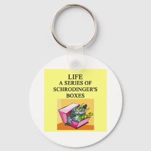 schrodingers katt boxas skämt nyckelring