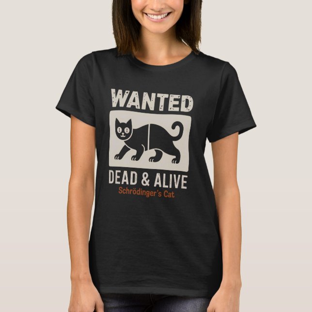 Schrödingers katt död och levande kvantfysik t shirt (Framsida)