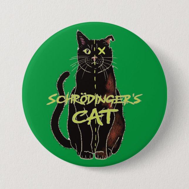 Schrodingers katt Funny Physics Knapp (Framsida)