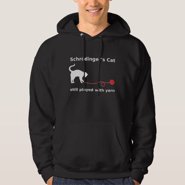"Schrödingers katt" Hoodie (mörk) (Framsida)
