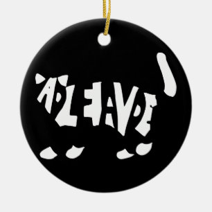 Schrödingers katt julgransprydnad keramik