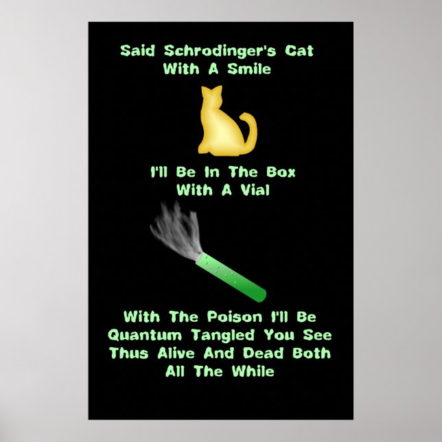 Schrodingers katt Limerick Poster (Framsidan)