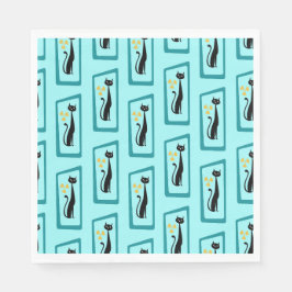 Schrödingers katt Mid Century Modern blek Blue Pappersservett