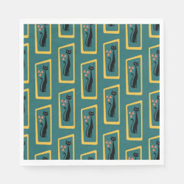 Schrödingers katt Mid Century Modern mörk blått Pappersservett