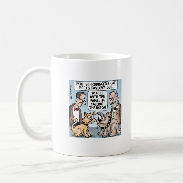 Schrödingers katt möter Pavlovs hund Kaffemugg (Vänster)