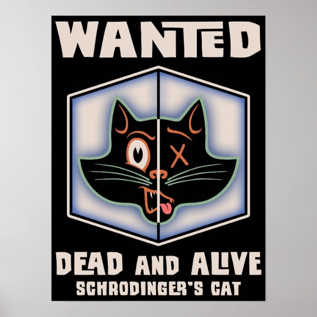 Schrodingers katt önskad poster (Framsidan)