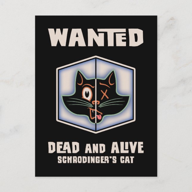 Schrodingers katt önskad vykort (Framsida)