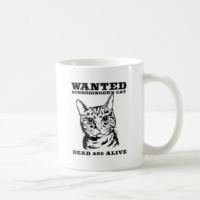 Schrodingers katt önskade dead eller vid liv kaffemugg (Höger)