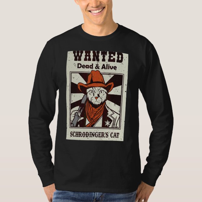 Schrodingers katt Quantum Physics Art T Shirt (Framsida)
