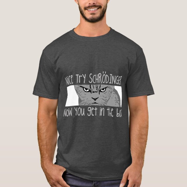 Schrodingers katt retro t shirt (Framsida)