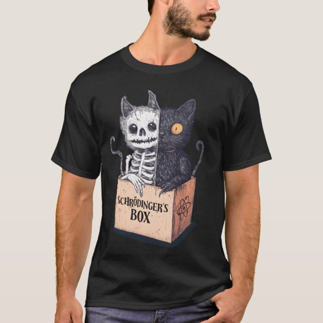Schrödingers katt rolig t shirt (Framsida)