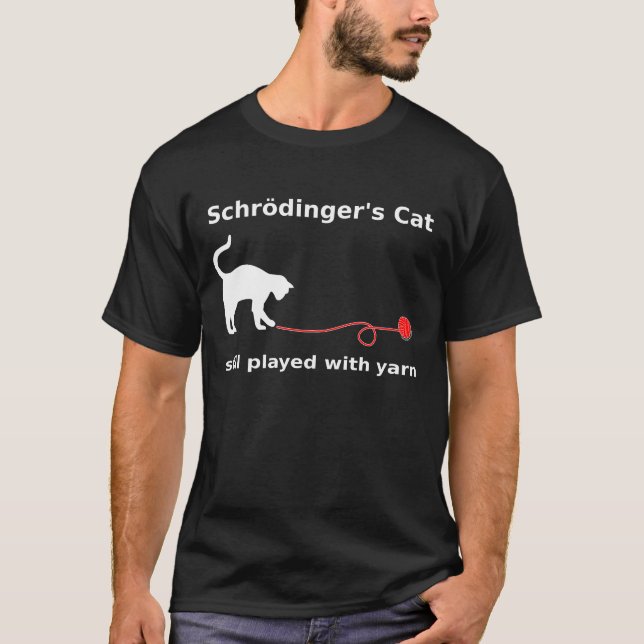 "Schrödingers katt" skjorta (mörk) T-shirt (Framsida)