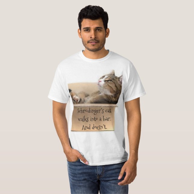 Schrodingers katt t shirt (Hel framsida)