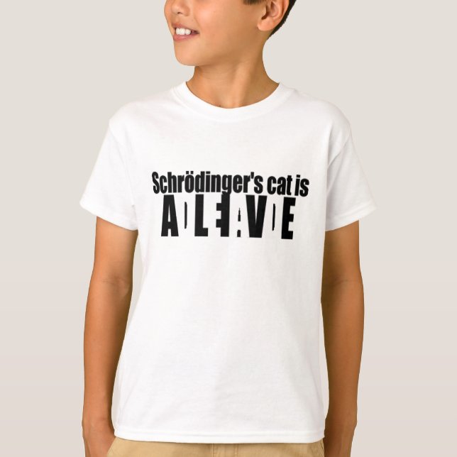 Schrödingers katt tee shirt (Framsida)