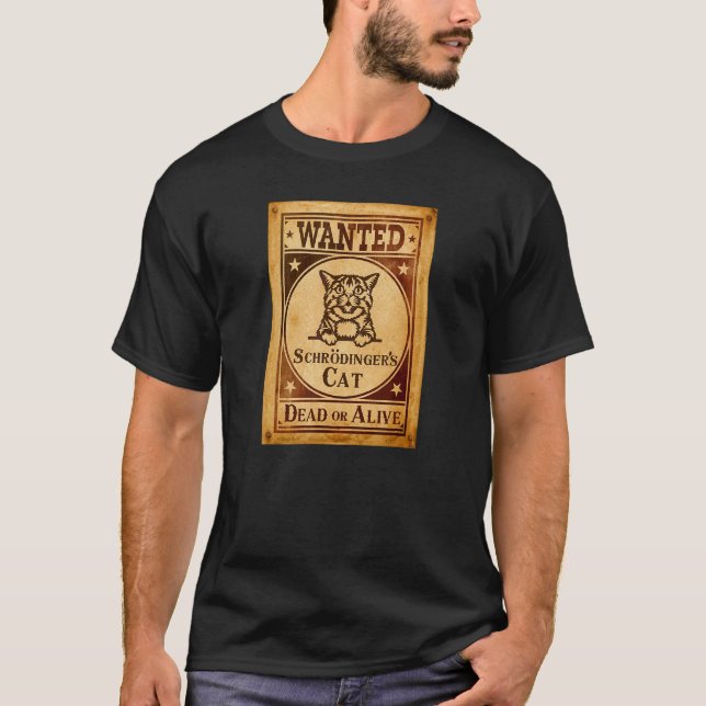 Schrodingers kattliv eller död Quantum Paradox T Shirt (Framsida)