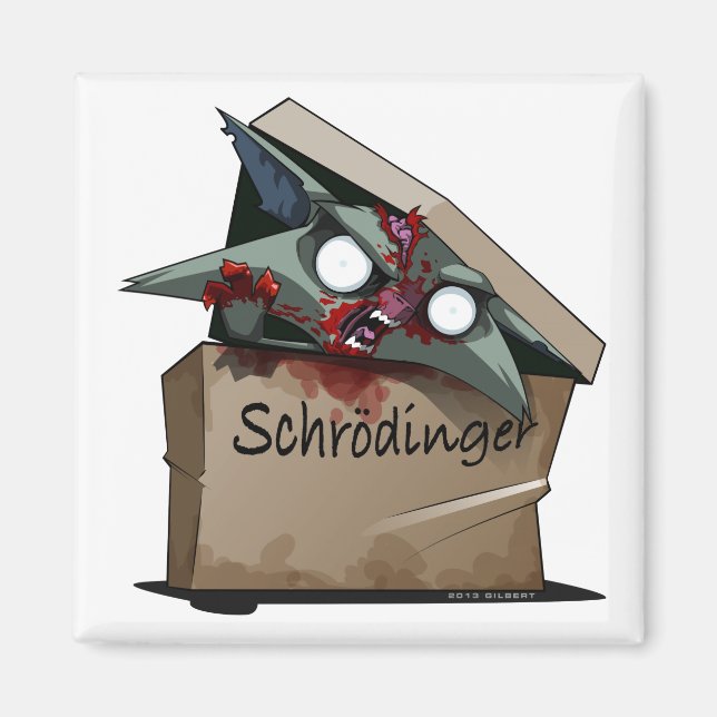 Schrödingers kattlösning magnet (Framsidan)