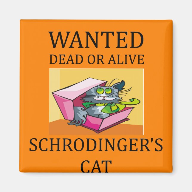 schrodingers kattskämt magnet (Framsidan)