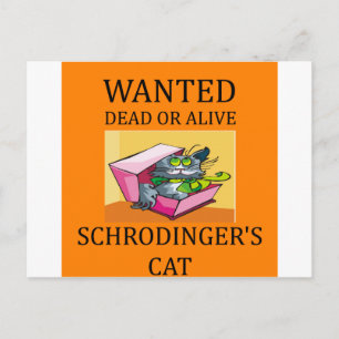 schrodingers kattskämt vykort