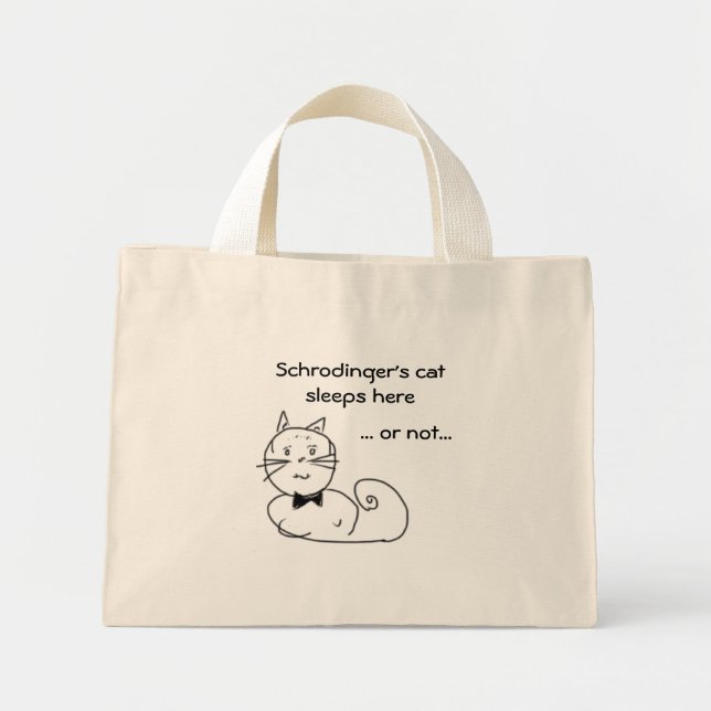 Schrodingers kattsömmar här... mini tygkasse (Framsidan)