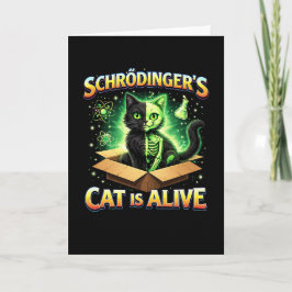 Schrödingers Nyfikna Katt Helgkort