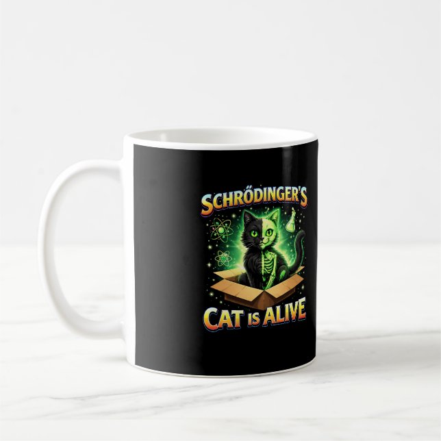 Schrödingers Nyfikna Katt Kaffemugg (Vänster)