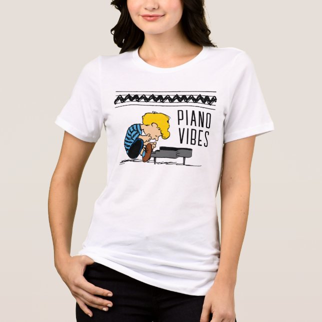 Schroeder Charlie Brown Music T Shirt (Framsida)