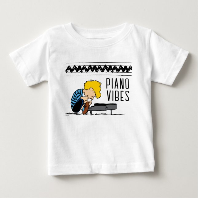 Schroeder Charlie Brown Music T Shirt (Framsida)
