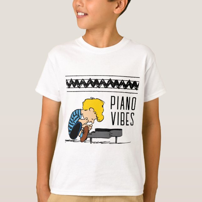 Schroeder Charlie Brown Music T Shirt (Framsida)