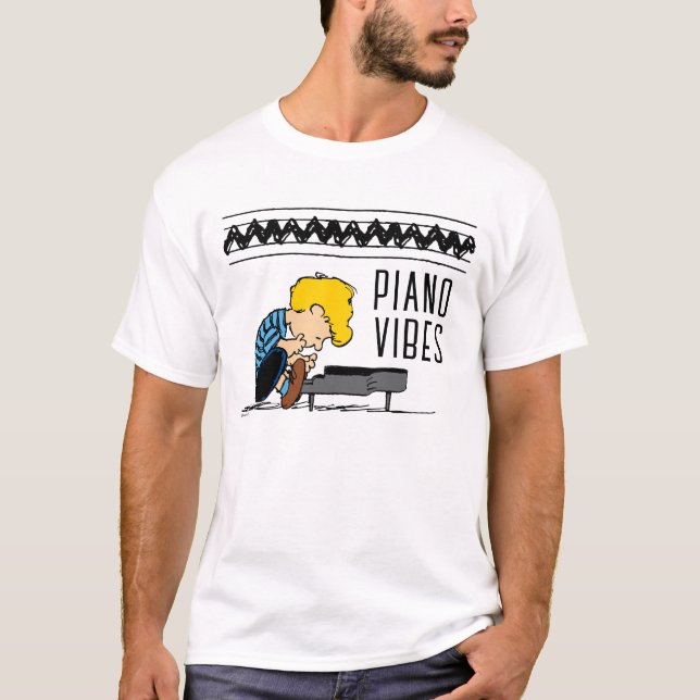 Schroeder Charlie Brown Music T Shirt (Framsida)