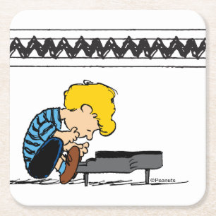 Schroeder Charlie Brown Music Underlägg Papper Kvadrat