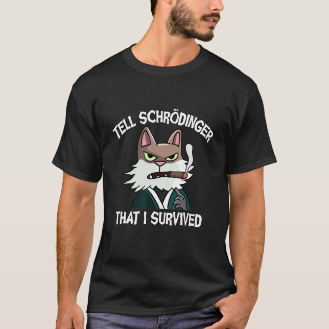 Schroedingers Cat Scientist Quantum Physics T Shirt (Framsida)