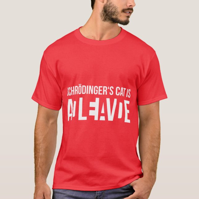 Schroedingers katt död eller levande I Science Ner T Shirt (Framsida)