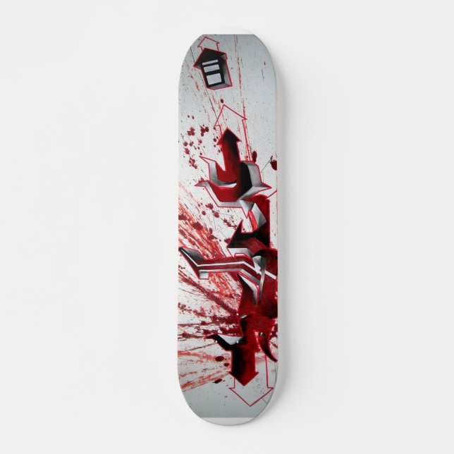 Schu röda grafitti skateboard bräda 19,5 cm (Framsida)