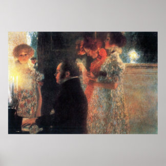 Schubert i piano av Gustav Klimt Poster