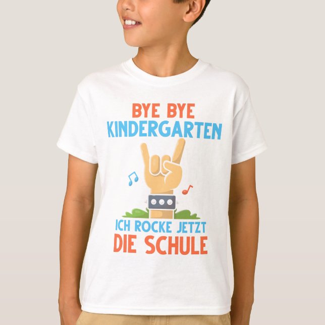 Schulanfang Einschulung Schulkind Sten die Schule T Shirt (Framsida)