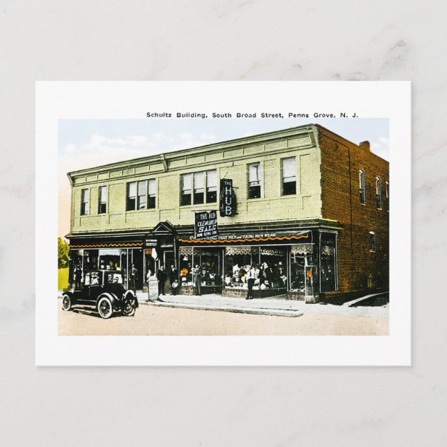 Schultz Byggnad, Penns Grove, New jersey Vykort (Framsida)