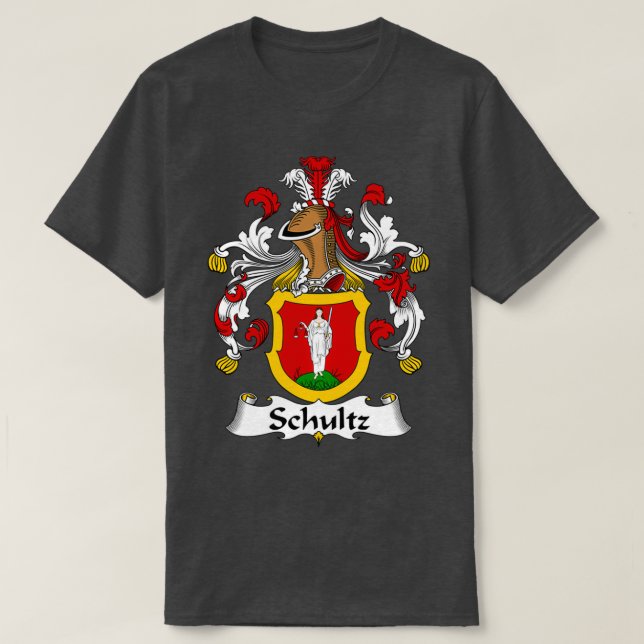 Schultz Jackar Arm Family Crest T Shirt (Design framsida)