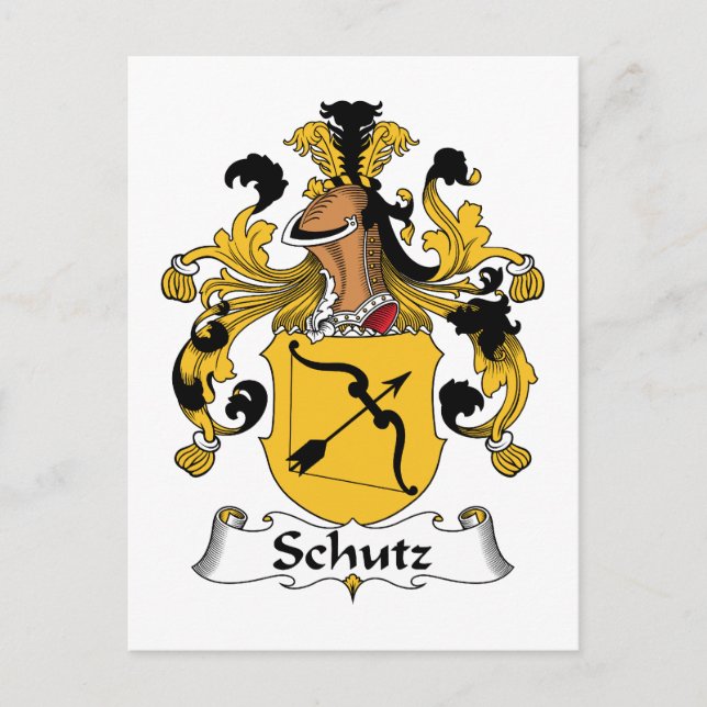 Schutz Family Crest Vykort (Framsida)