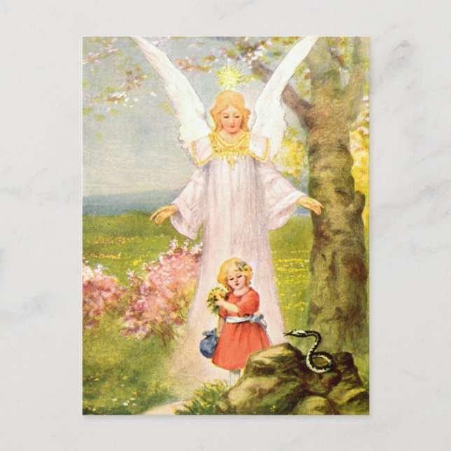 Schutzengel Mädchen und Schlange Vykort (Framsida)